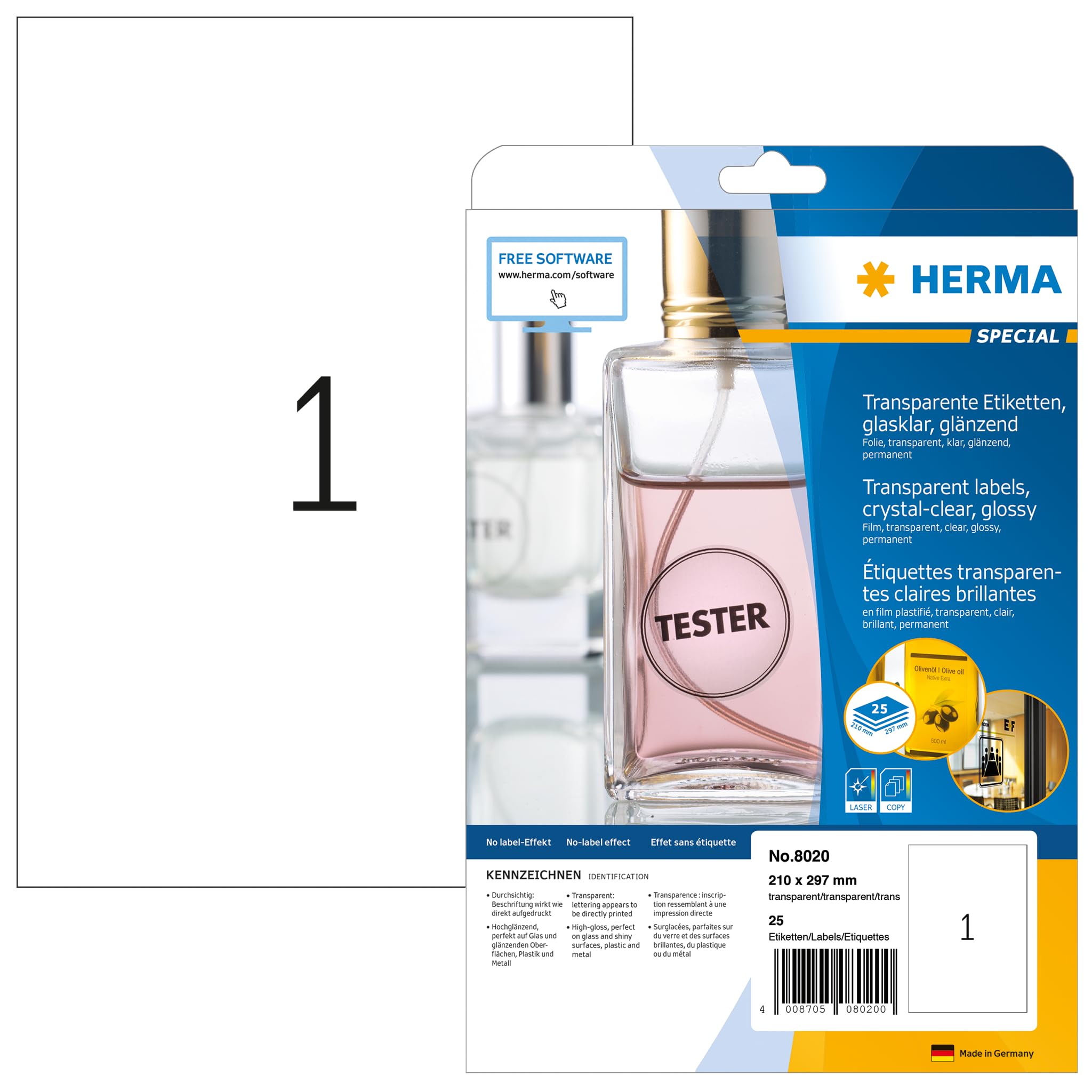 Herma 8020 2180697 Paper Pads & Labels White Paper Durable and Ver...