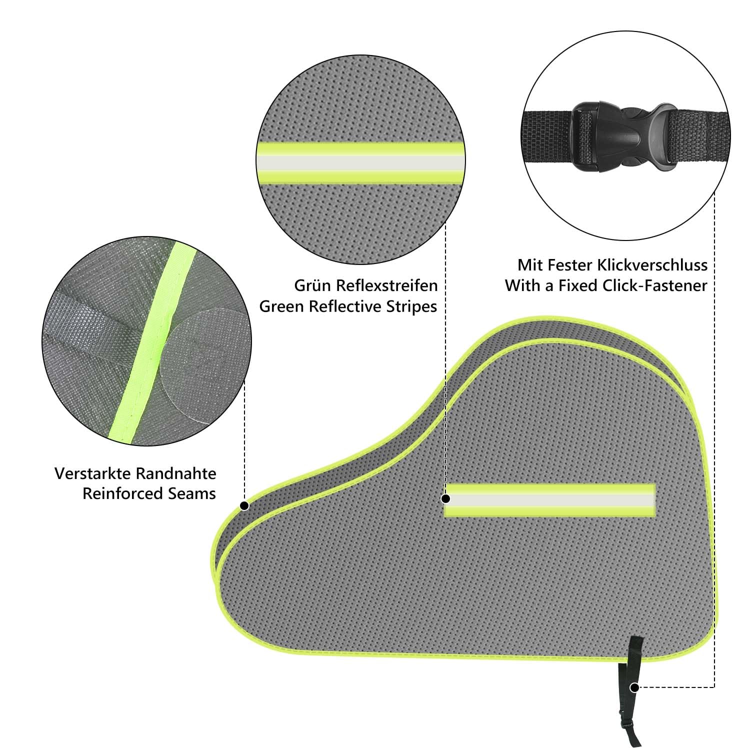 URAQT Copertura Gancio Traino, Universale Copertura Gancio Traino con Finiture Riflettenti, Impermeabile Copertura Gancio Traino Roulotte (Grigio)