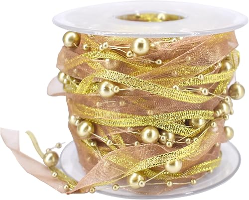 Cinta de satén de gasa transparente de organza de 11 yardas, 3 cuerdas, estilo mixto para bodas, fiestas, Navidad, guirnalda de Navidad, ramo de San