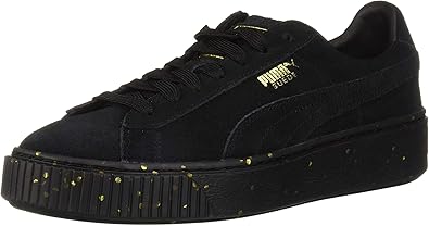 puma suede black platform