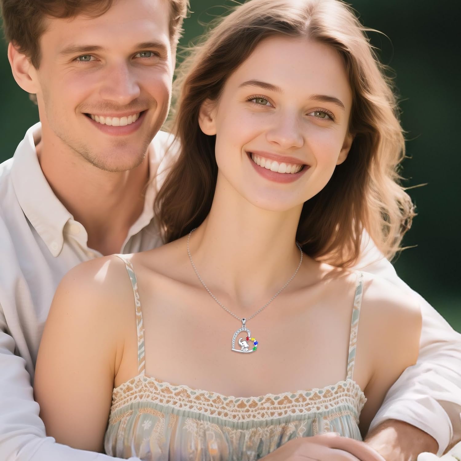 CRMAD Autism Awareness Necklace Sterling Silver Elephant Necklace Autism Puzzle Piece Jewelry Gift for Women - Image 3