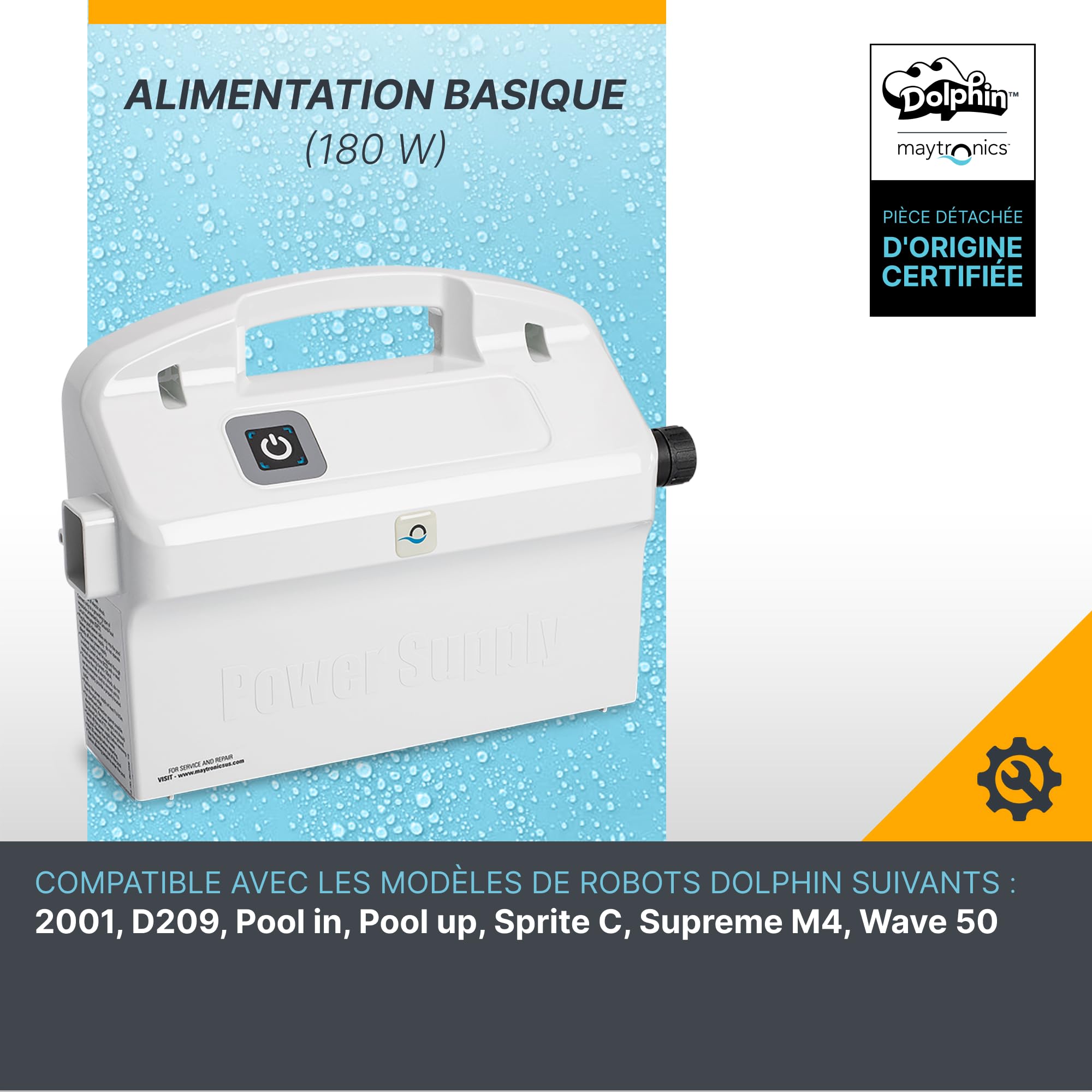 Dolphin Pièce détachée d'origine Alimentation Robot Basique - Référence Produit 9995670-ASSY