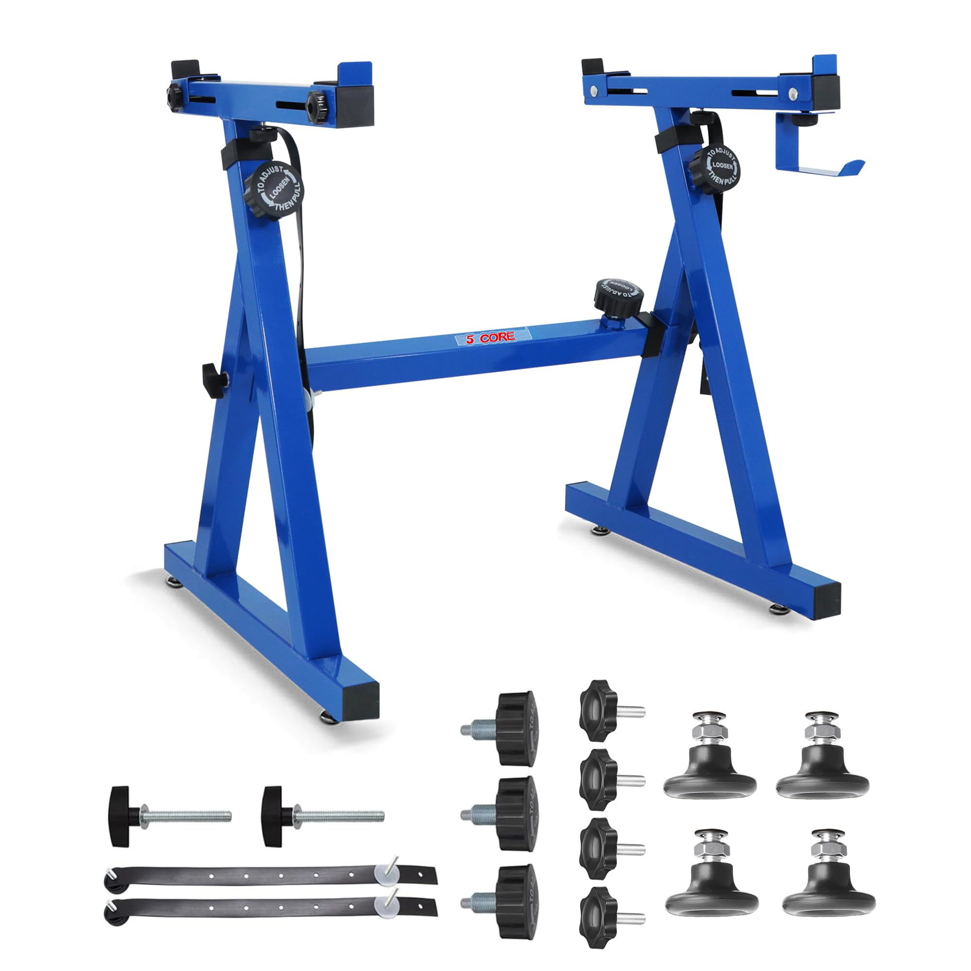 5 CORE Keyboard Stand Riser Z Style Adjustable Portable Heavy Duty Music Stands Holder for Kids & Adults Fits 54 - 88 Key Electric Pianos KS Z1 BLU HD