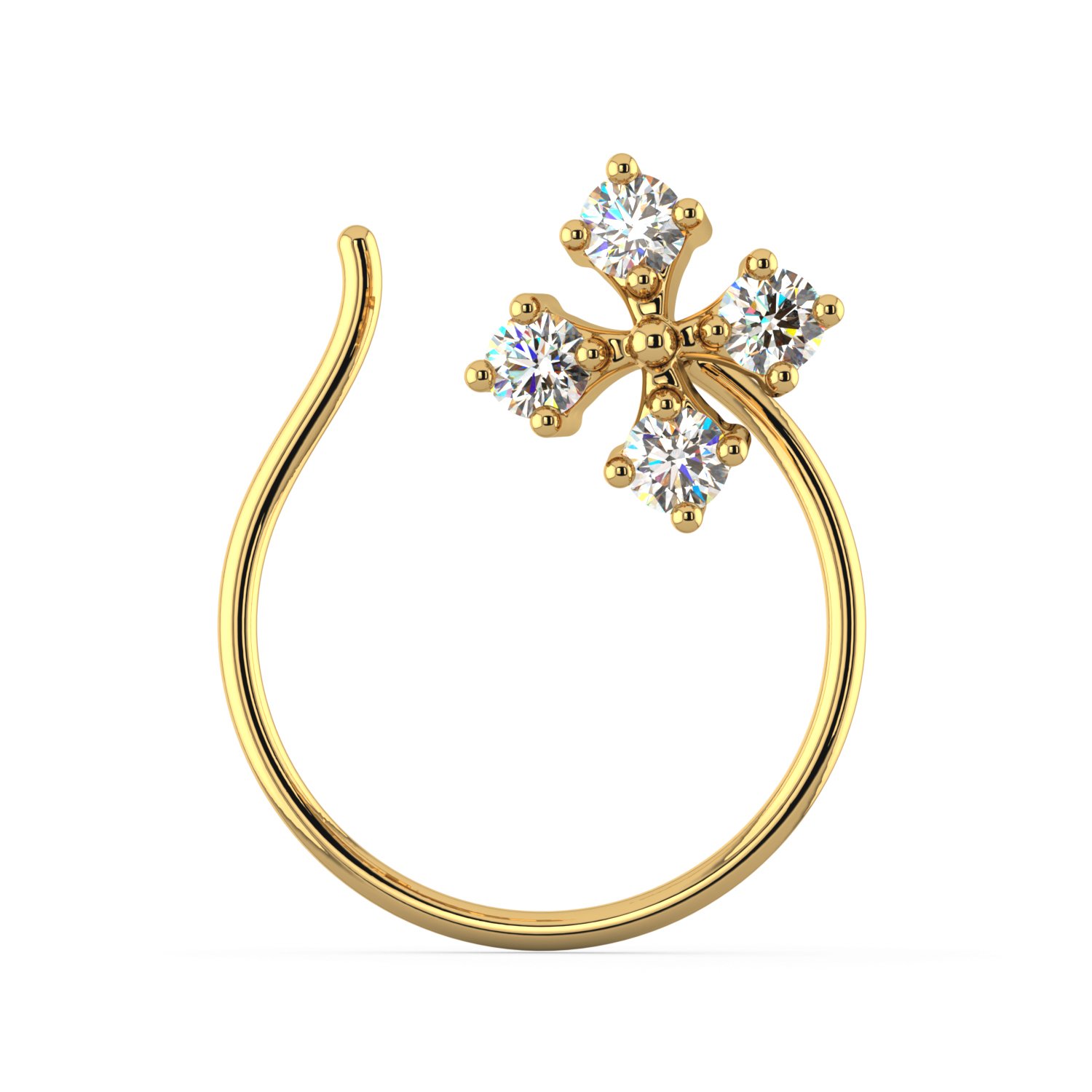 Pride Diamond Collection 18k Yellow Gold and Diamond Nose Pin