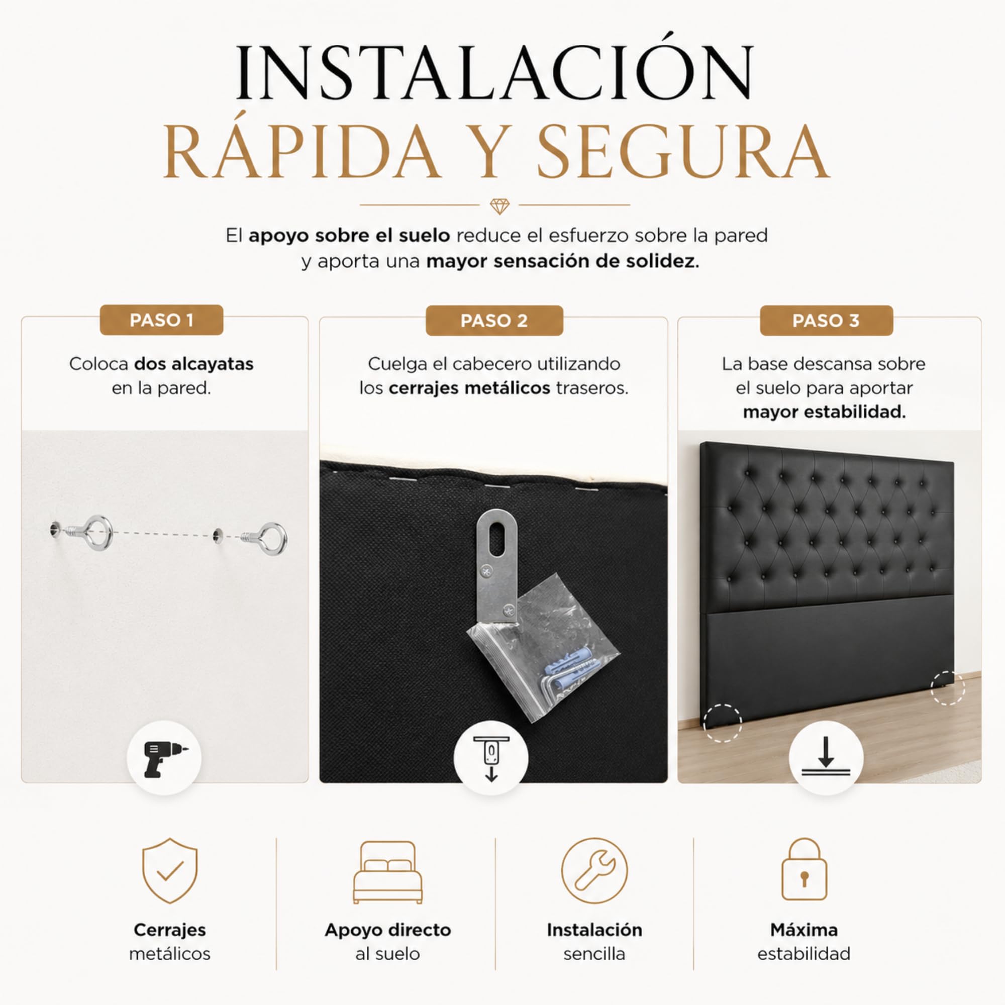 FISIO Dreams Cabecero Delux ROMBO Tapizado en Polipiel para Cama 90, 105, 135, 150, 160, 180 y 200 cm | Diseño Capitoné Chesterfield | Cabecero Acolchado Fabricado en España