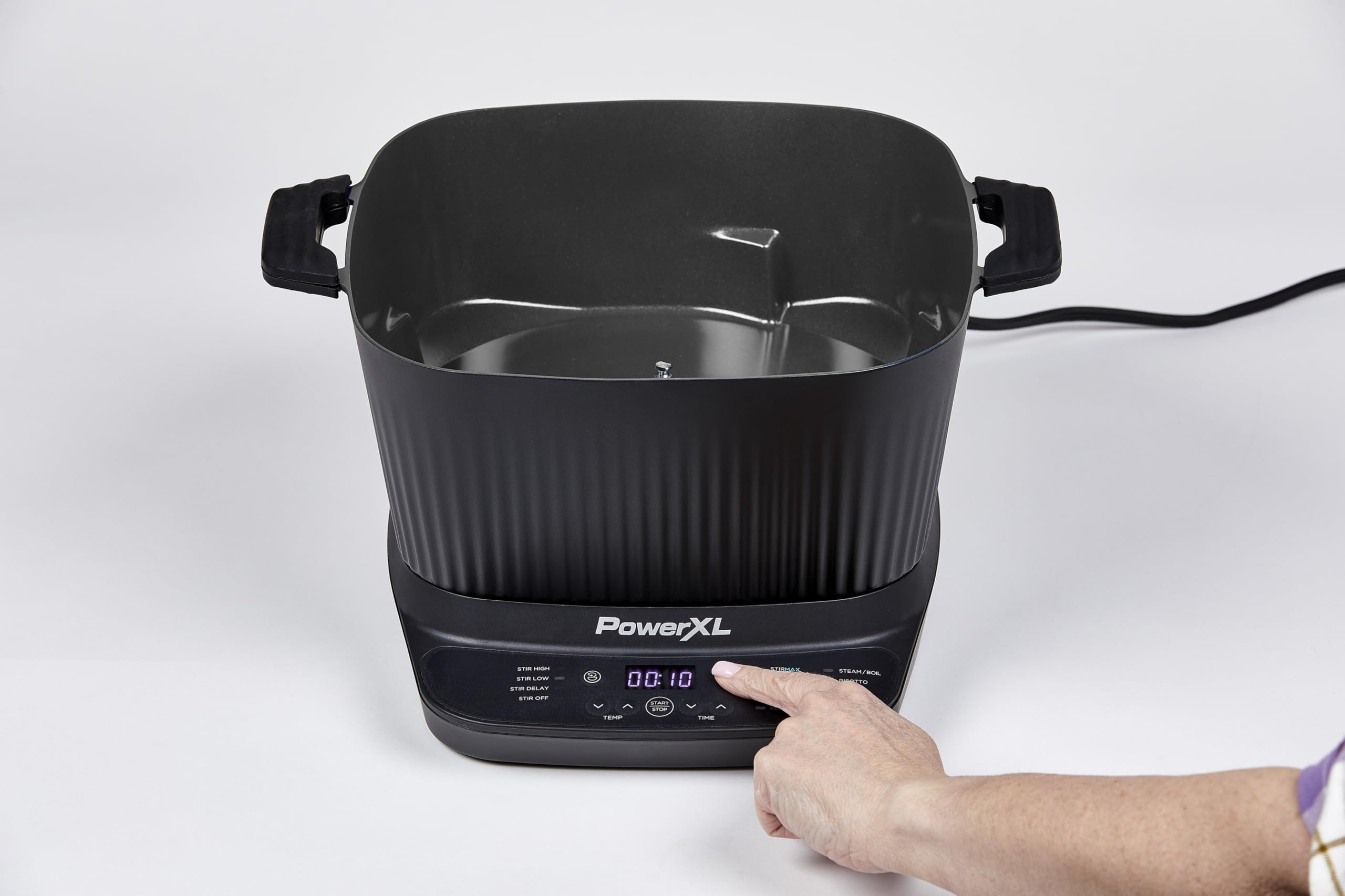 PowerXL™ StirMax™ Olla Multifuncional 5,7L con Tecnología StirMax™, 12 Funciones Preestablecidas, 1500W, Revestimiento Antiadherente Blue Diamond, Cocción Rápida, Diseño Compacto y Temporizador.