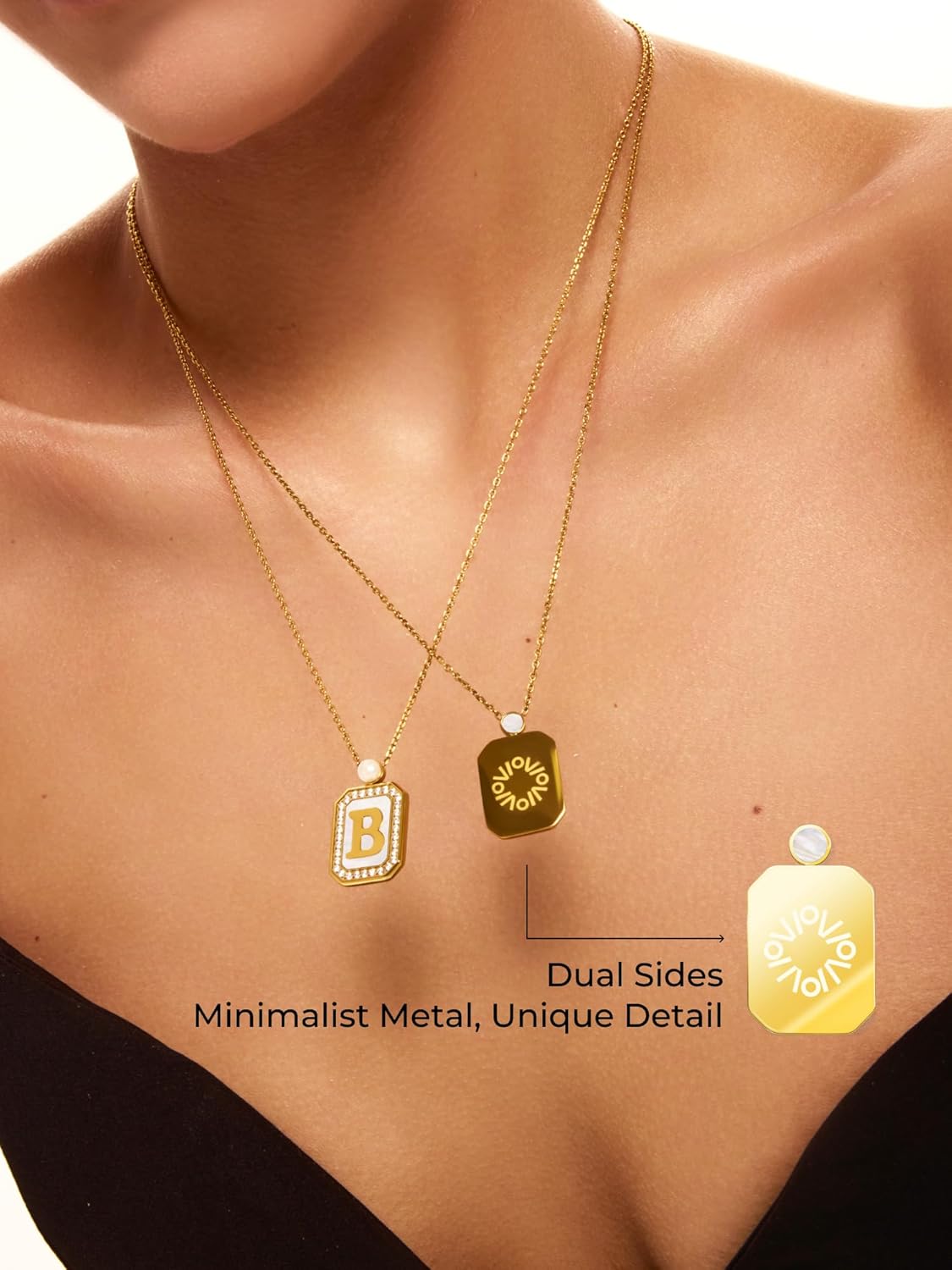 Personalized Elegance: Initial Necklace with Mother of Pearl Accents