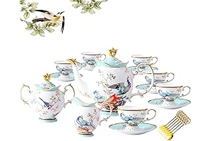 ACMLIFE Bone China Tea Set: Elevate Your Tea Ritual with Exquisite Porcelain