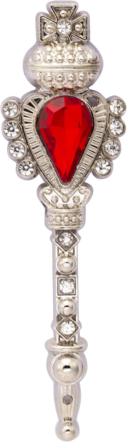 AN KINGPiiN Lapel Pin for Men Key with Stone and Stone Detailing Brooch Costume Pin Suit Stud, Shirt Studs Men's Accessories (Silver)
