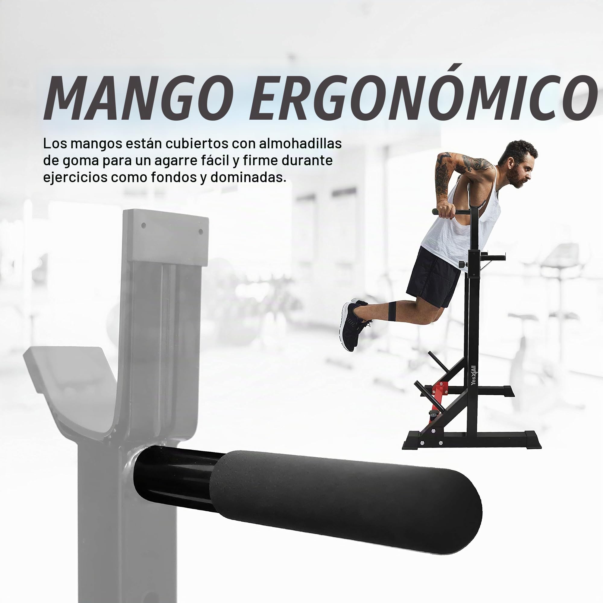 Yes4All Premium Soporte para Pesas Sentadillas con barra Altura ajustable y Capacidad máxima 250 KG