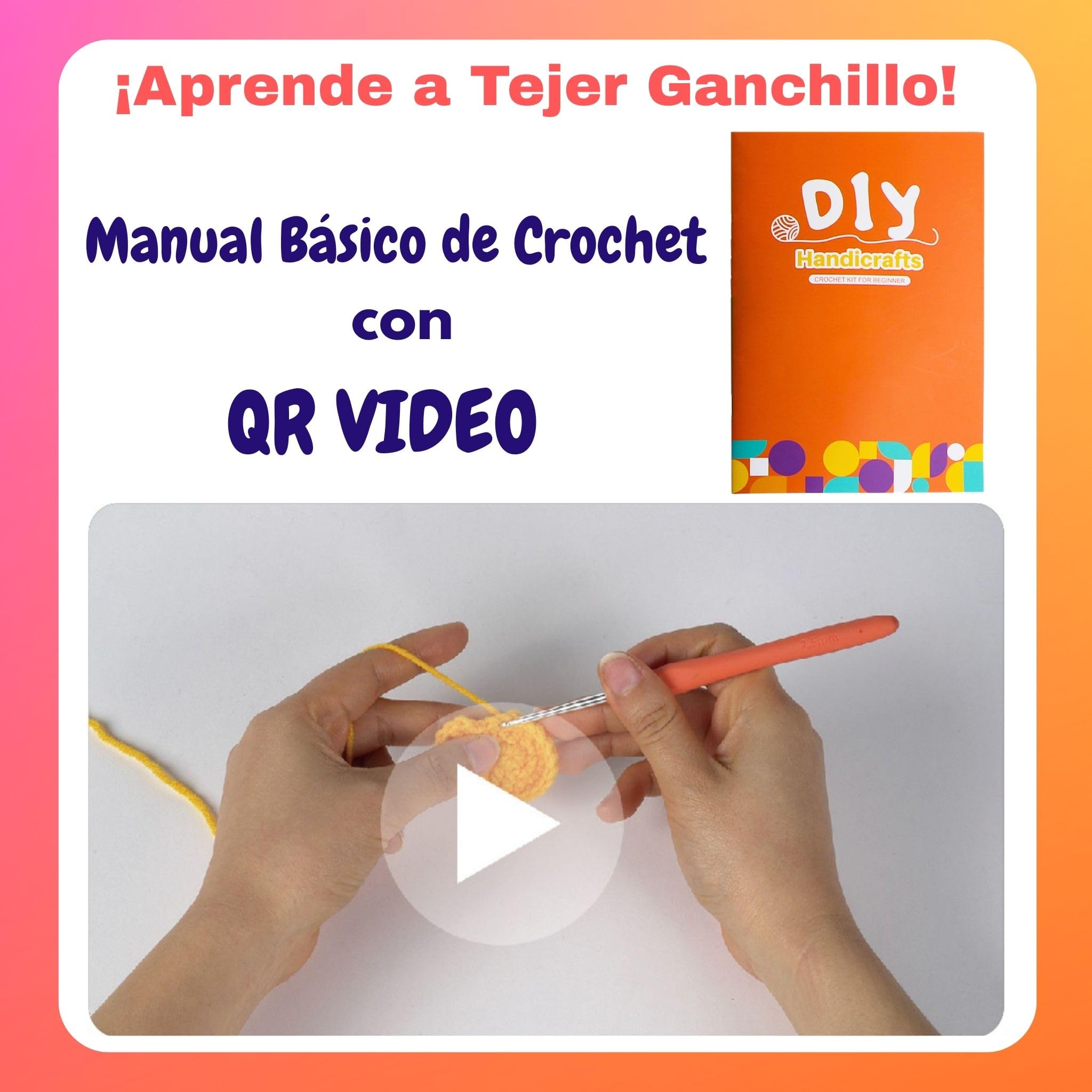 SusggO 95 Piezas Kit Crochet Kit Principiantes Completo Crochet Set Amigurumi – 15 Ovillos Algodon de Leche Agujas Crochet Accesorios Manual y Bolso - Kit Ganchillo Completo DIY