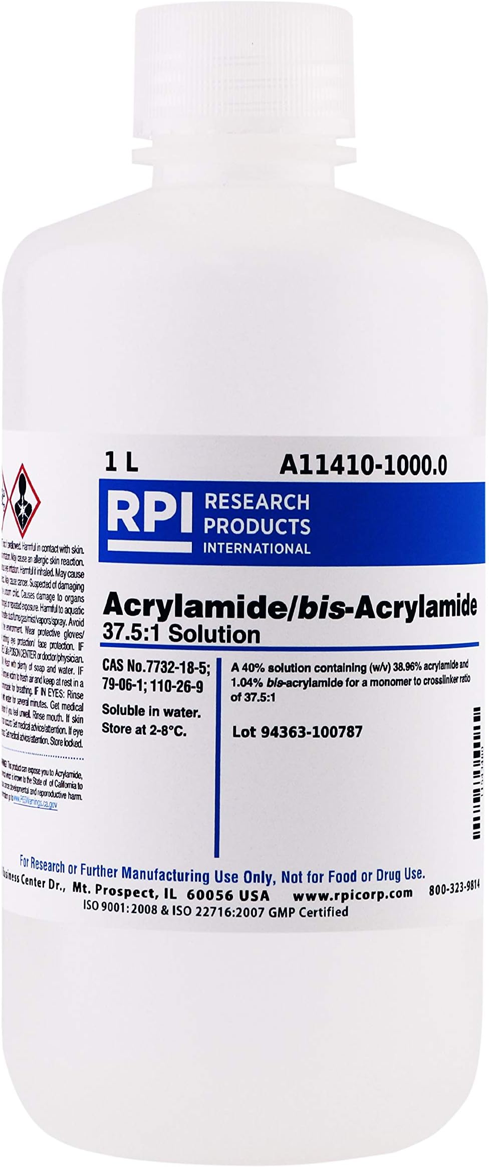 Acrylamide/bis-Acrylamide, 37.5:1 Ratio Solution, 1 Liter