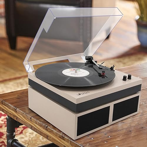 Vista 30 de Reproductor de discos de vinilo, tocadiscos para vinilo con altavoces externos, perla negra Negro (Black Pearl)
