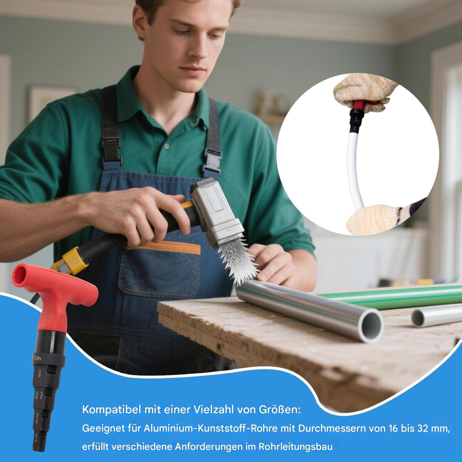 Outil d'ébavurage pour tuyaux en cuivre - Ébavureur de tuyau de précision, poignée ergonomique, lame durable | Idéal pour les bords de tuyaux propres, les installations sanitaires, les travaux