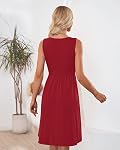 WNEEDU Summer Dress for Women 2026 Sleeveless V Neck Sun Dresses with Pockets