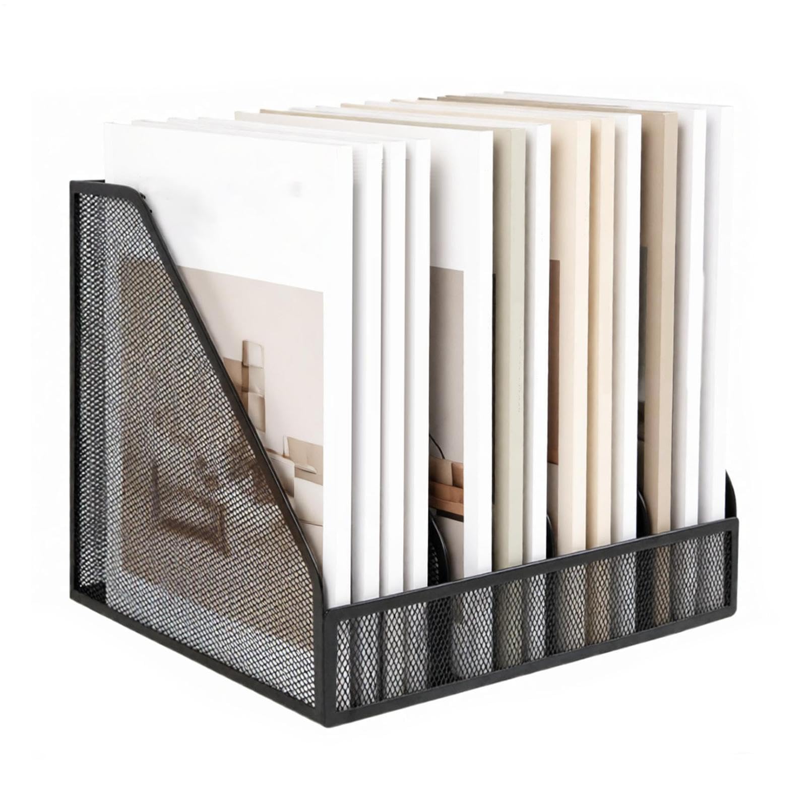 Organizador de Cuadernos Carpeta vertical metálica con 4 compartimentos