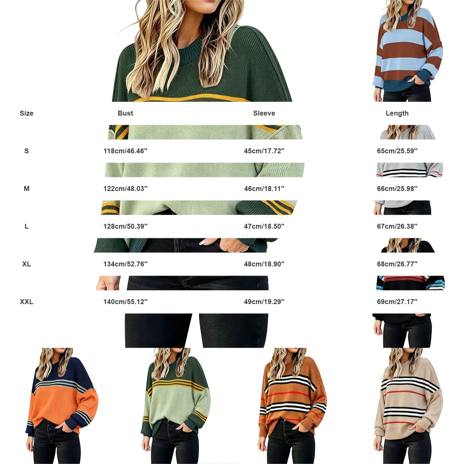 Generico Maglia Donna Casual Oversize Morbida e Calda Maglione Autunnale Invernale per Tempo Libero
