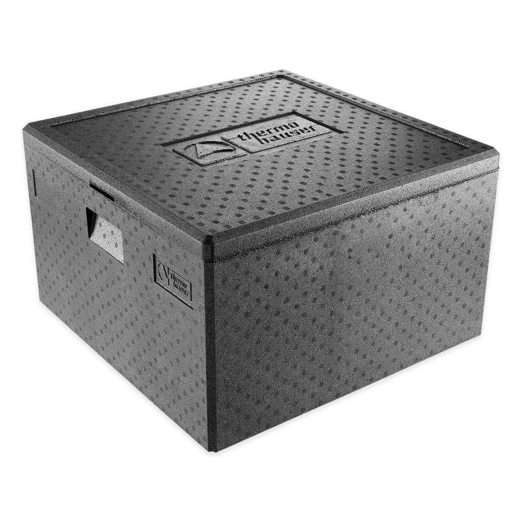 thermohauser Thermobox - Caja térmica para pizza (86 L, 59,5 x 59,5 x 36 cm), color negro