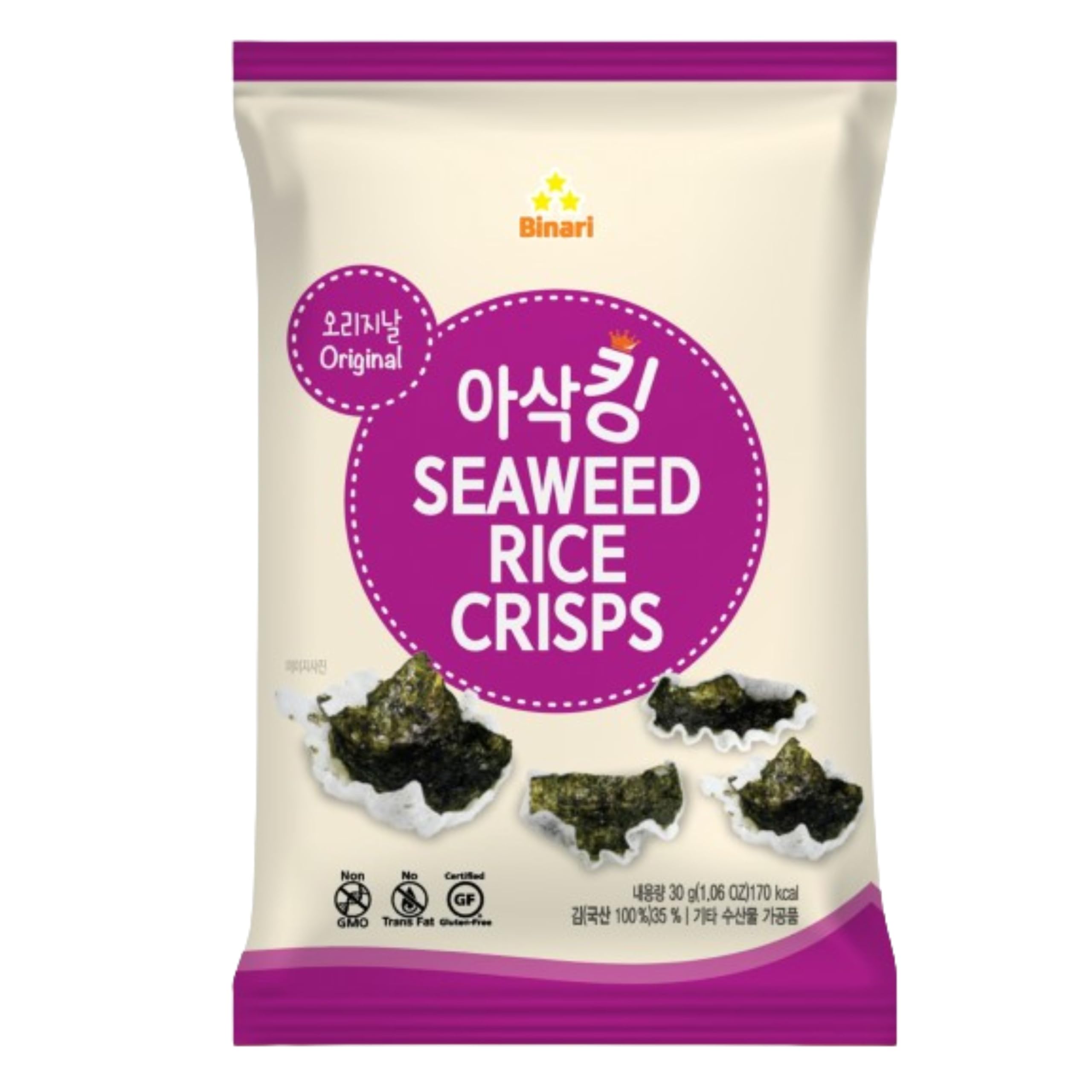 Binari Seaweed Rice Chips Crispy Snack 30g | Original | Product of Korea | Gluten Free Snacking | Suitable for Vegans (B0CWRZBRPF) Amazon Price History, Amazon Price Tracker
