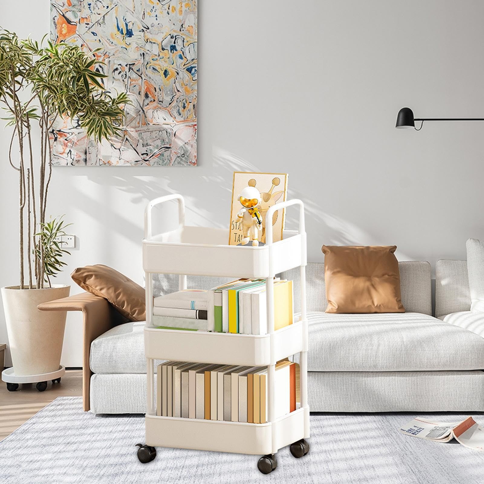 Niveles Almacenamiento Con Ruedas - Carrito De Almacenamiento BañO | Carro De Almacenamiento De 3/4 Niveles Deslizable Hacia Afuera | Carrito Multifuncional Para Organización Para Libros Biblioteca