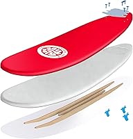 Vista 9 de Tabla de surf de 8 pies con parte superior suave roja con diseño de Wavizm azul gráfico inferior