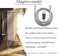Vista 4 de Klabb Manguera de ducha de acero inoxidable con elemento de filtro, manguera de ducha de mano cromada de 59 pulgadas con inserto de latón y tuerca.