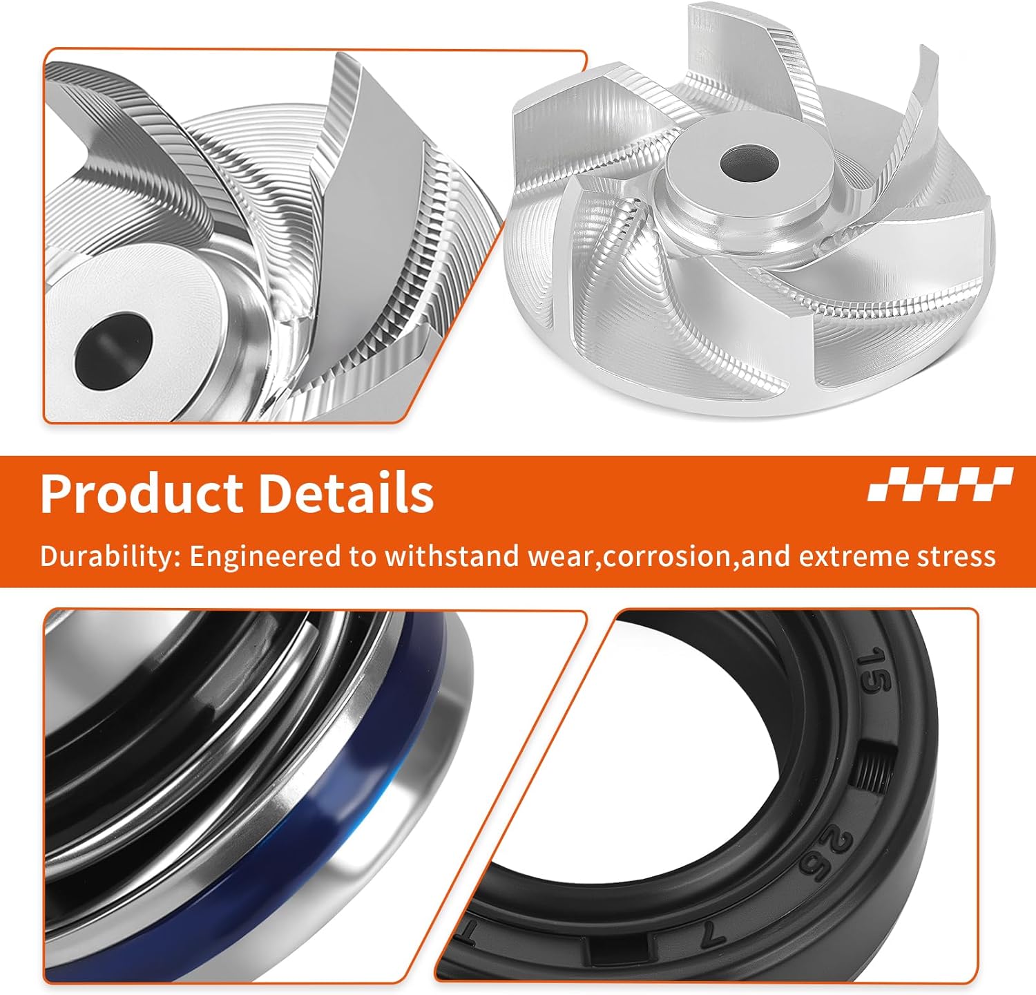 3084837 Water Pump Seal Rebuild Kit + Water Impller For Polaris 1995 TO 2014 Sportsman Scrambler Magnum Ranger 400 425 450 500 3084836