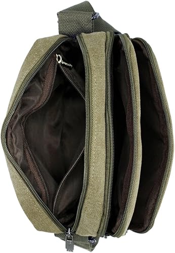 Miniatura 4 de GEARONIC TM Bolso bandolera de lona vintage para hombre bolso de hombro para la escuela senderismo mochila militar de viaje