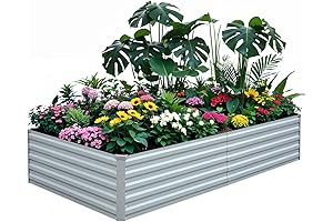 Raised Garden Bed 8x4x1.5ft - Deep Roots Vegetables, Flowers