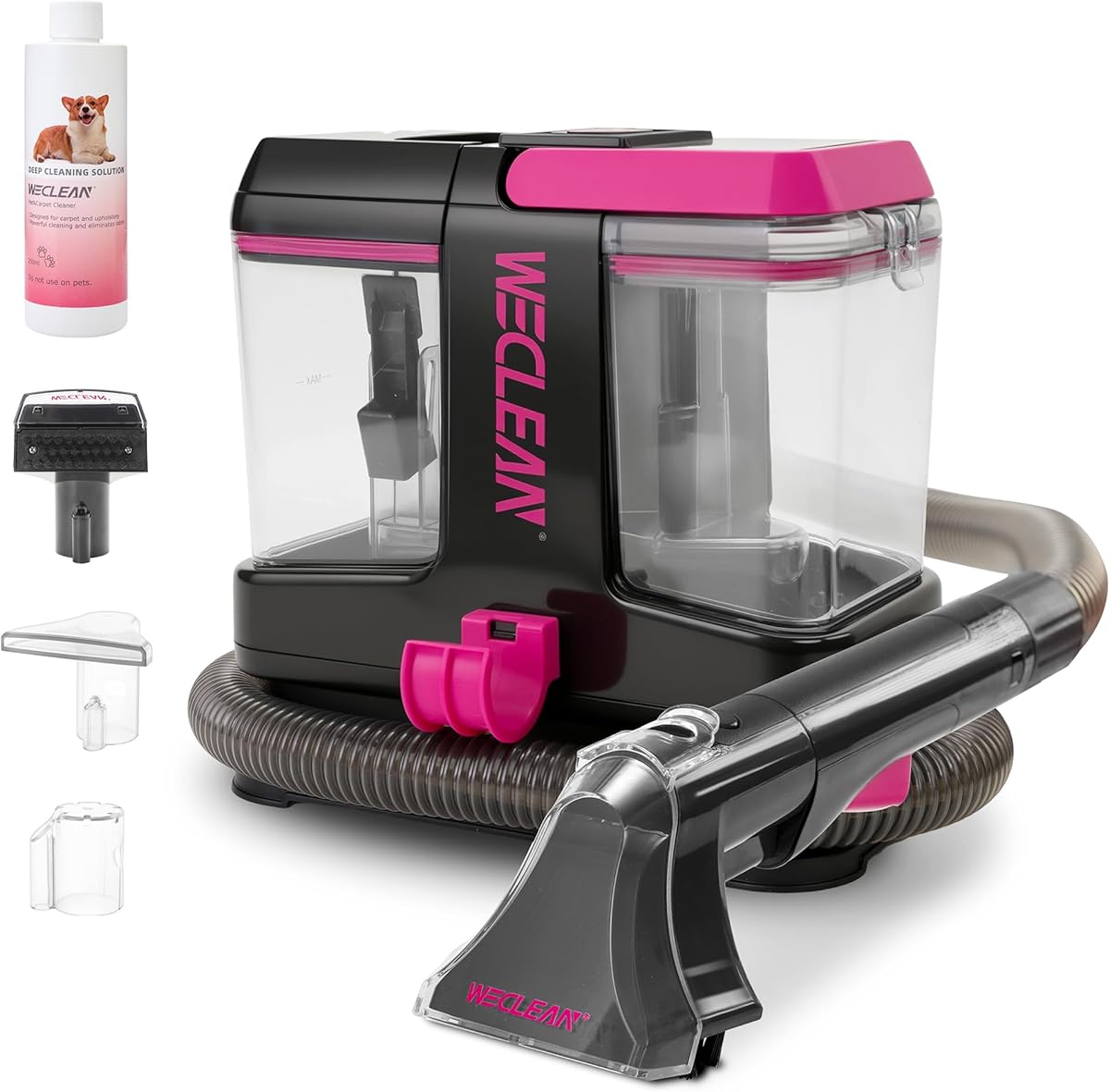 WECLEAN C5 Portable Carpet Cleaner Upholstery Deep Cleaner, Deep Cleaning for Carpet,Car Couch, with Deep Cleaning Solution,Blackpink