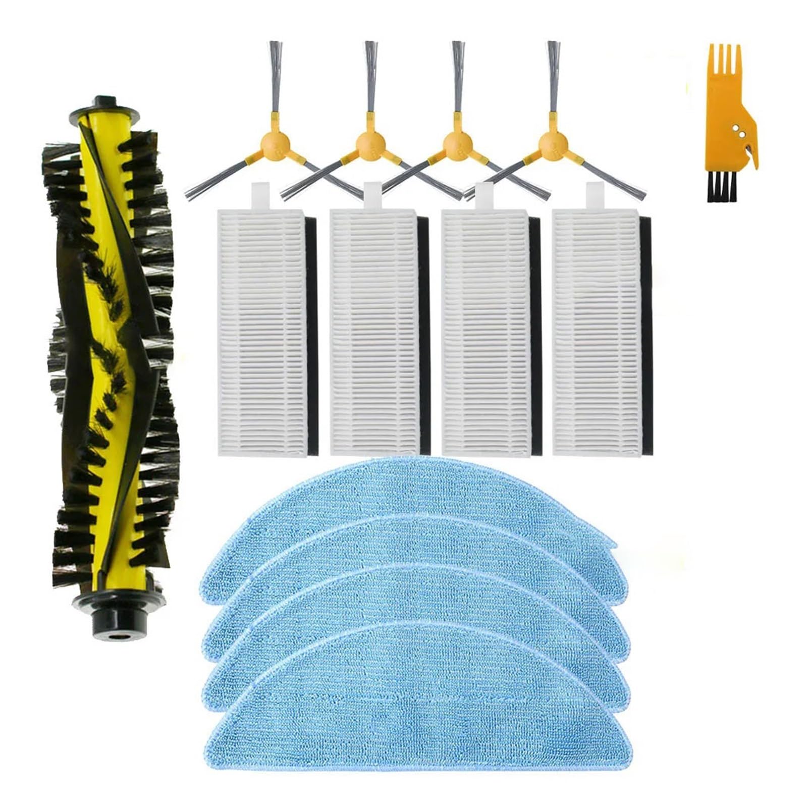 VDFNGFD Spazzole laterali Filtro HEPA Panno for mocio Spazzola principale Compatibile con X500/600 X500 Accessori for aspirapolvere robot Sostituzione(Set 2)