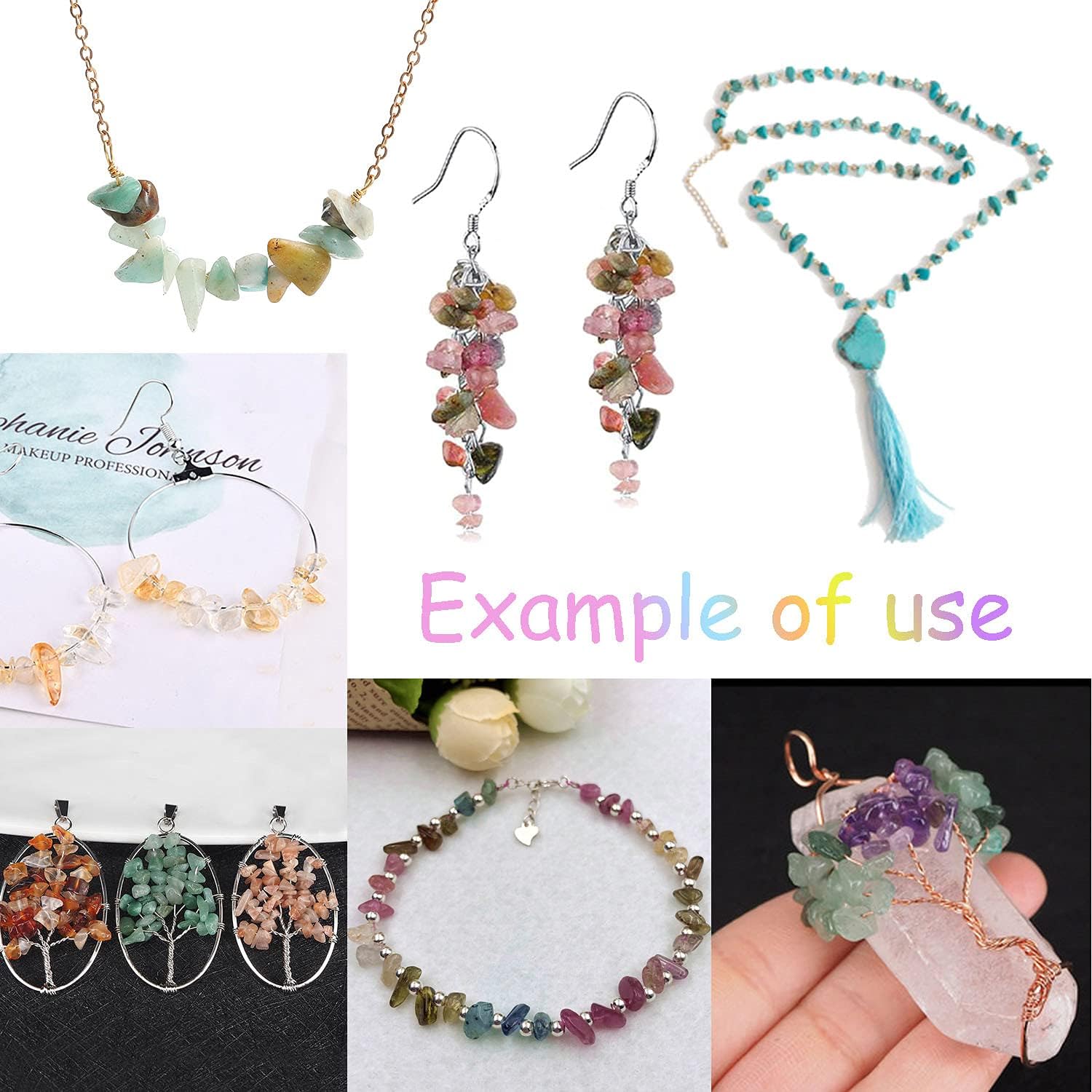 450PCS Obsidian Irregular Chip Stone Beads 5-8mm Gemstones Crystal Loose Bead for Jewelry Making Bracelet Necklace DIY Craft Finding - Image 4