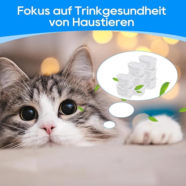 Foto 4 de 7 de MyfatBOSS Juego de 10 filtros para fuente de agua para gatos, compatible con Wopet 2L