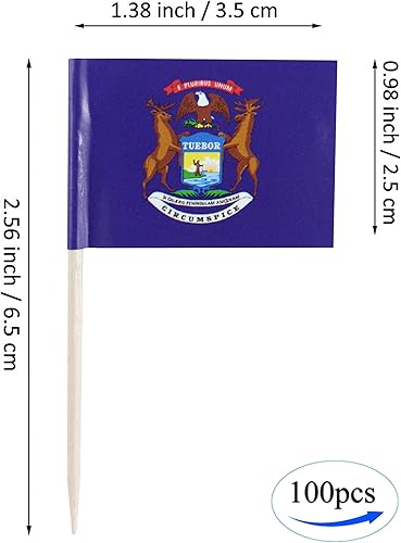 Vista 62 de JBCD Banderas pequeñas de Alaska para cupcakes de Alaska (100 piezas)