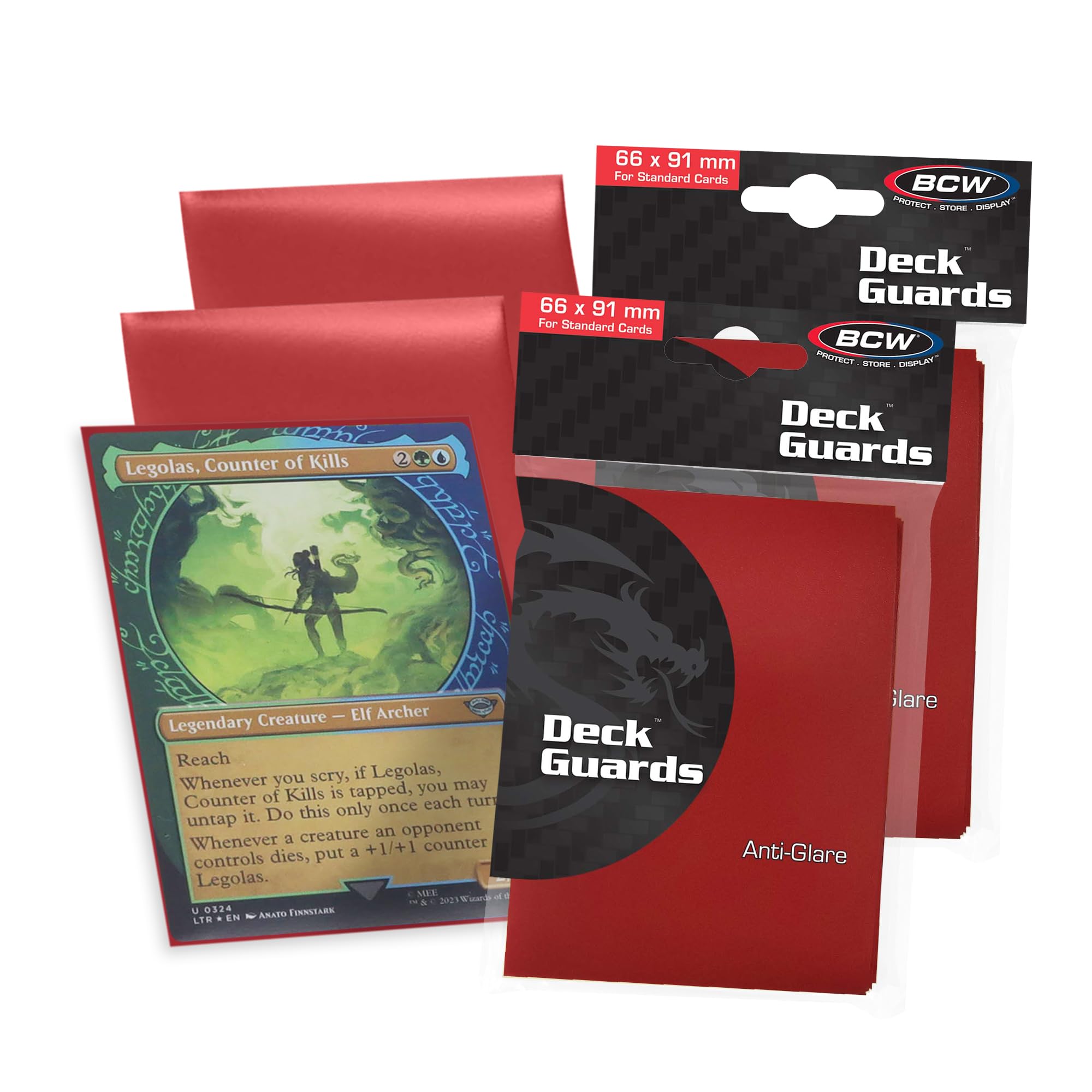Amazon.com: BCW Deck Guard - Double Matte Red Card Sleeves | Acid