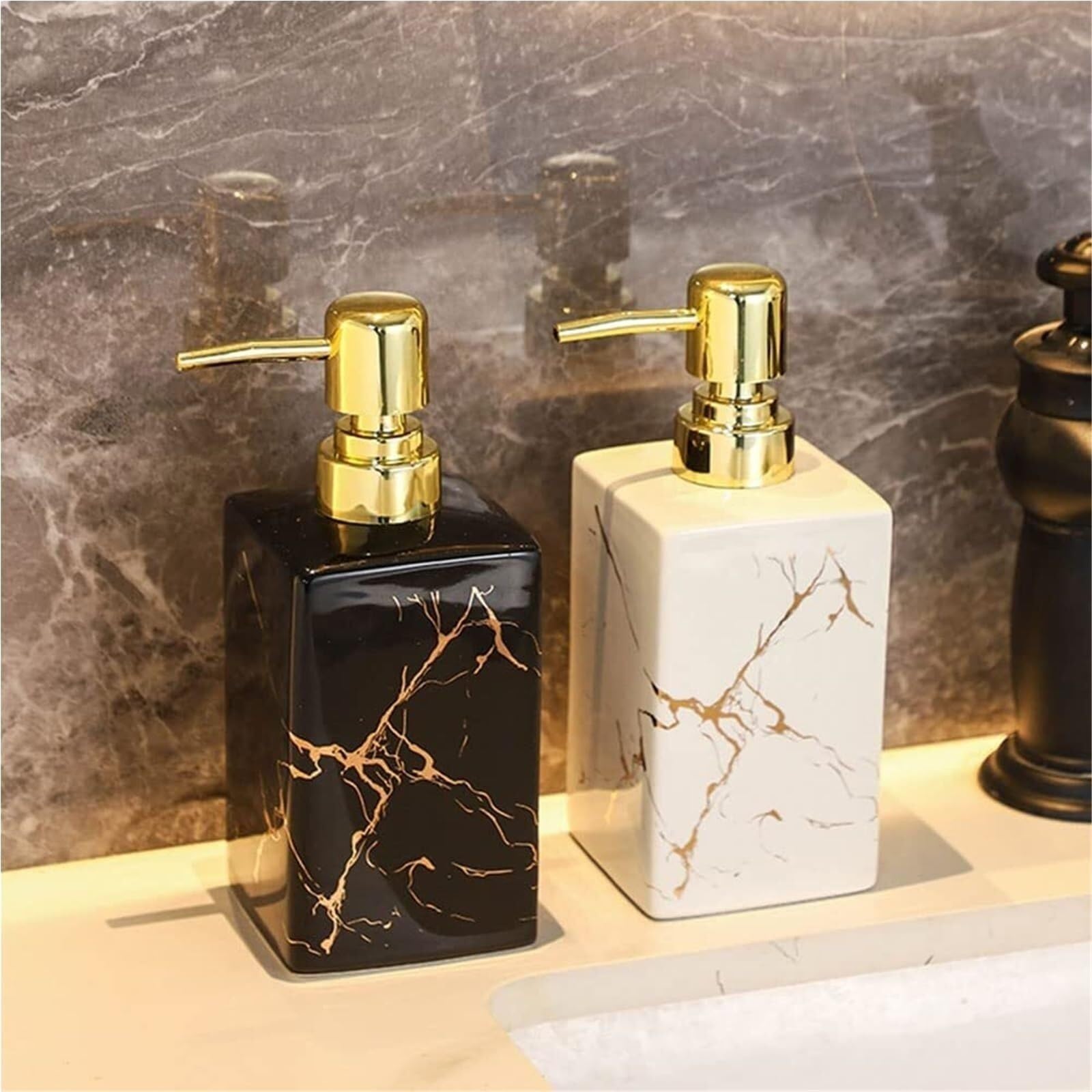 Dispenser di sapone da appoggio Dispenser di sapone lozione alta decorazione domestica for cucina bagno Complementi d'arredo e accessori(Ab)