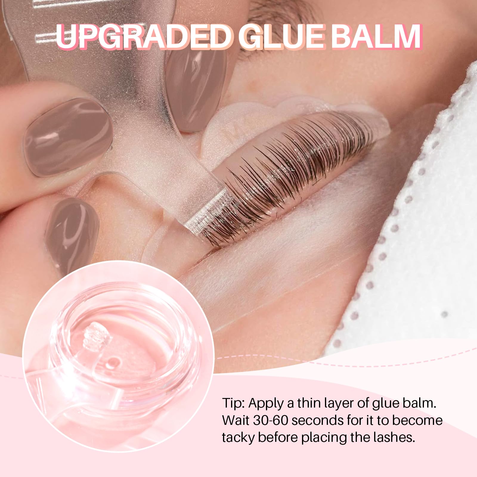 ICONSIGN Wimpernlifting-Kit, Wimpern-Perm-Kit, Wimpern-Schwung, Semi-Permanenter Schwung-Perming-Welle, geeignet für Salon und Heimanwender, White & Pink, 150 Gramm