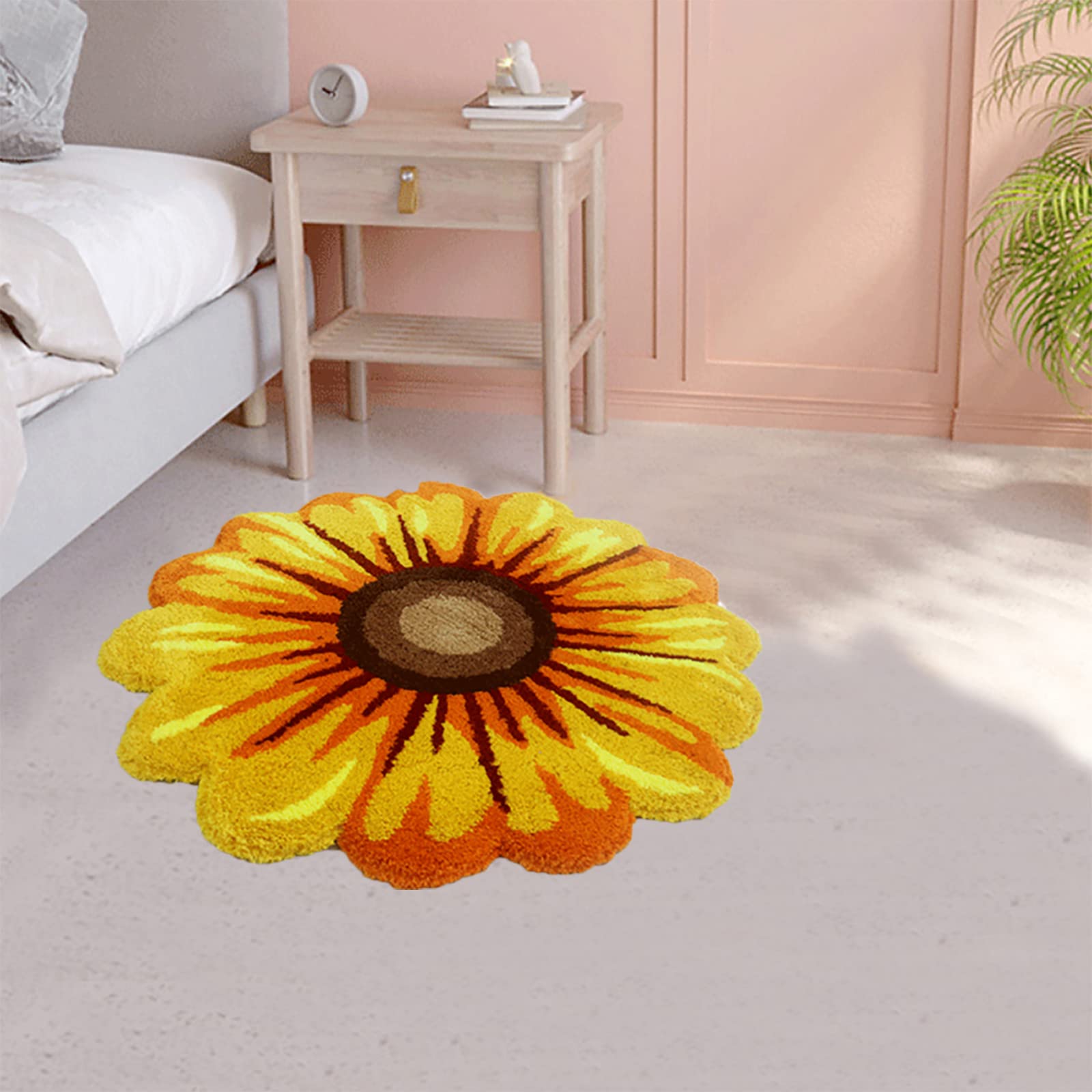 Alfombra De Cocina De Girasol, Color Amarillo, Impermeable