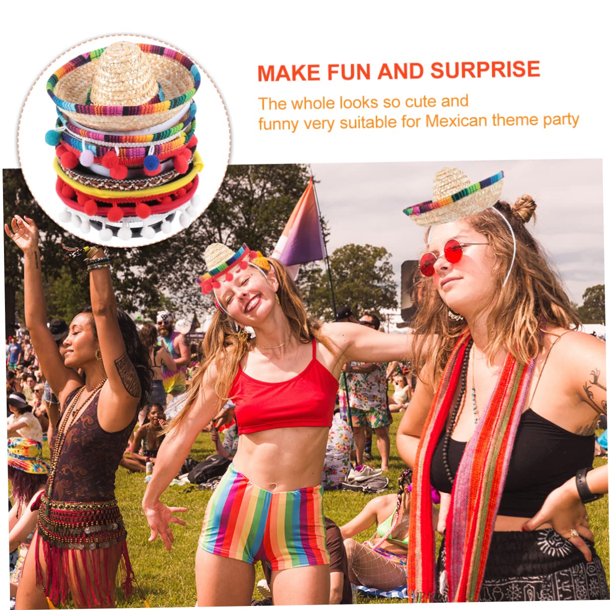 ibasenice 12piezas Mini Sombreros De Sombrero Para Celebraciones Decoraciones De Festival y Accesorios Divertidos Para Adultos