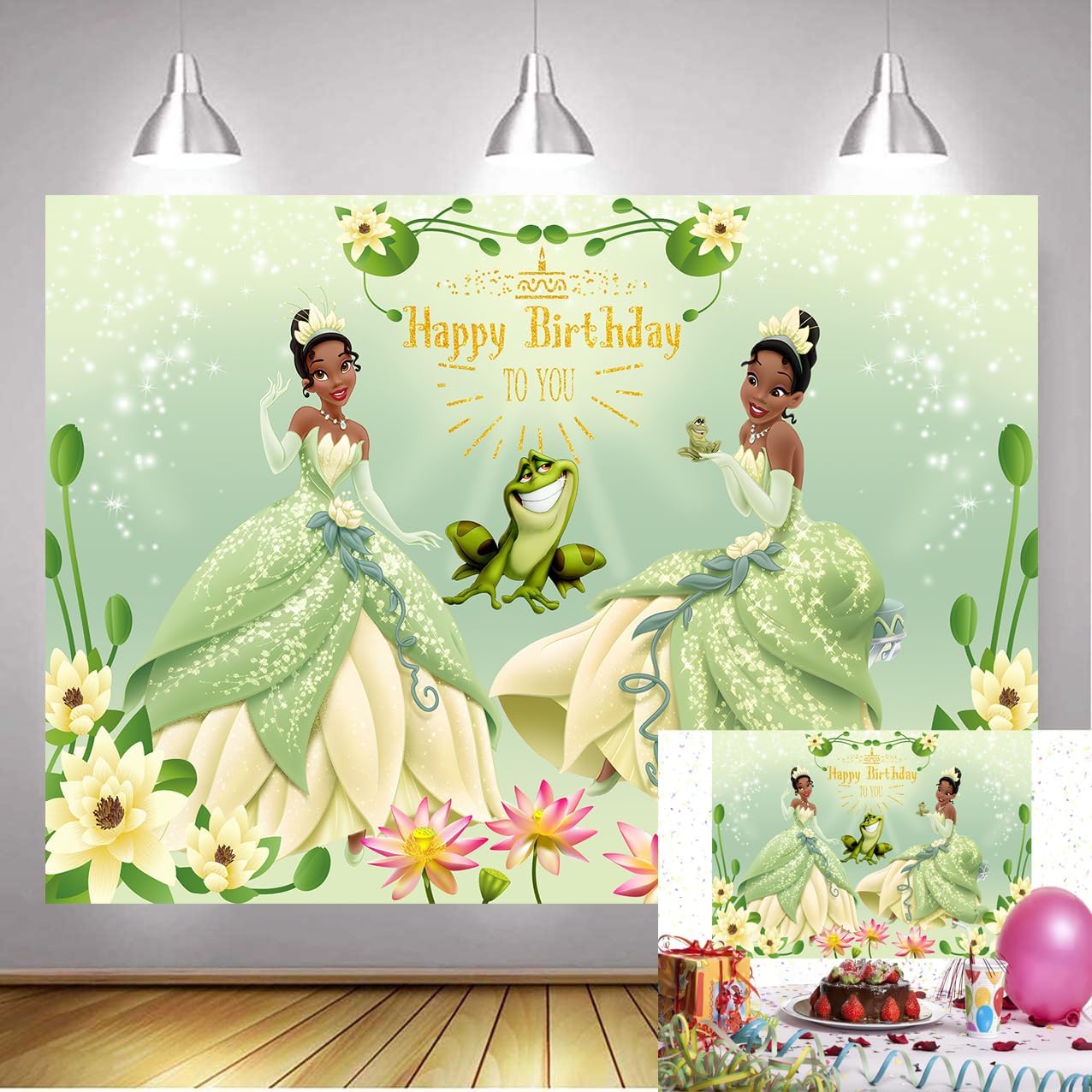 Princess and Frog Theme Backdrop Frog Princess Birthday