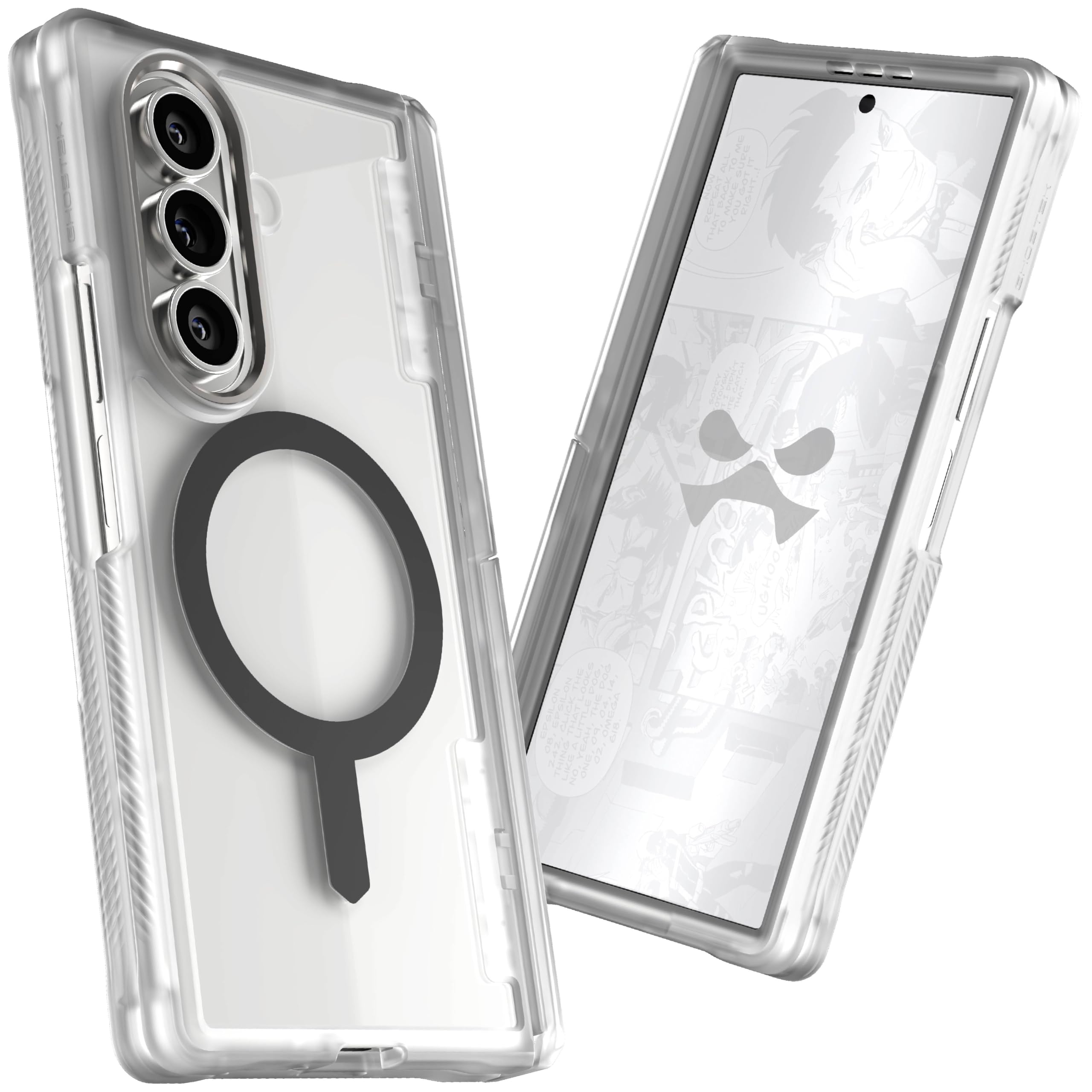 Ghostek Covert - Custodia trasparente per Galaxy Fold 7 con cavalletto integrato, MagSafe e protezione completa della cerniera progettata per Samsung Galaxy Z Fold7 (8") 2025 (trasparente opaco)
