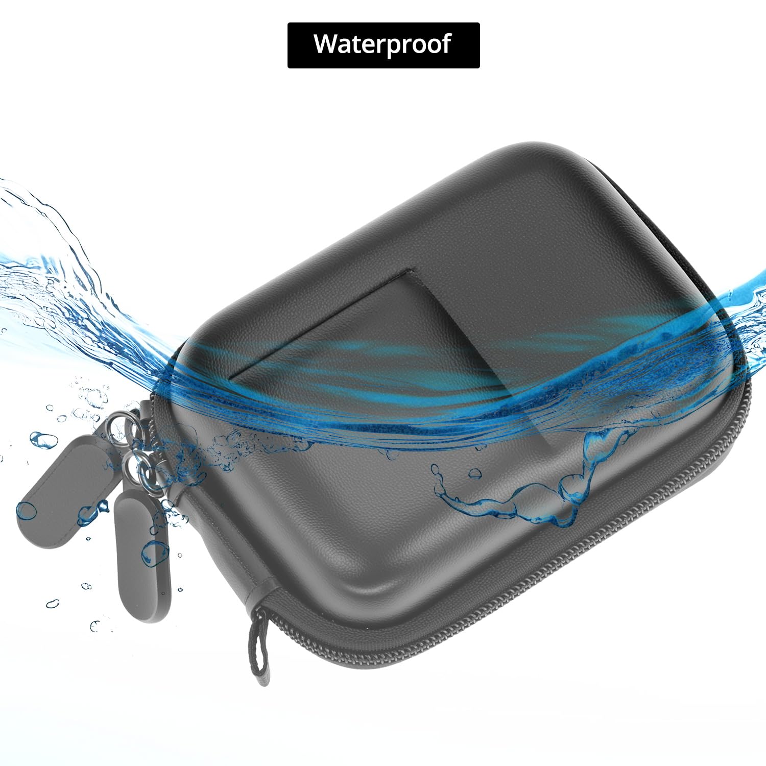 QWORK® Torba na mini kamerę, czarna torba do noszenia kamery, kompatybilna z DJI Action 5 Pro, Action 4, Action 3