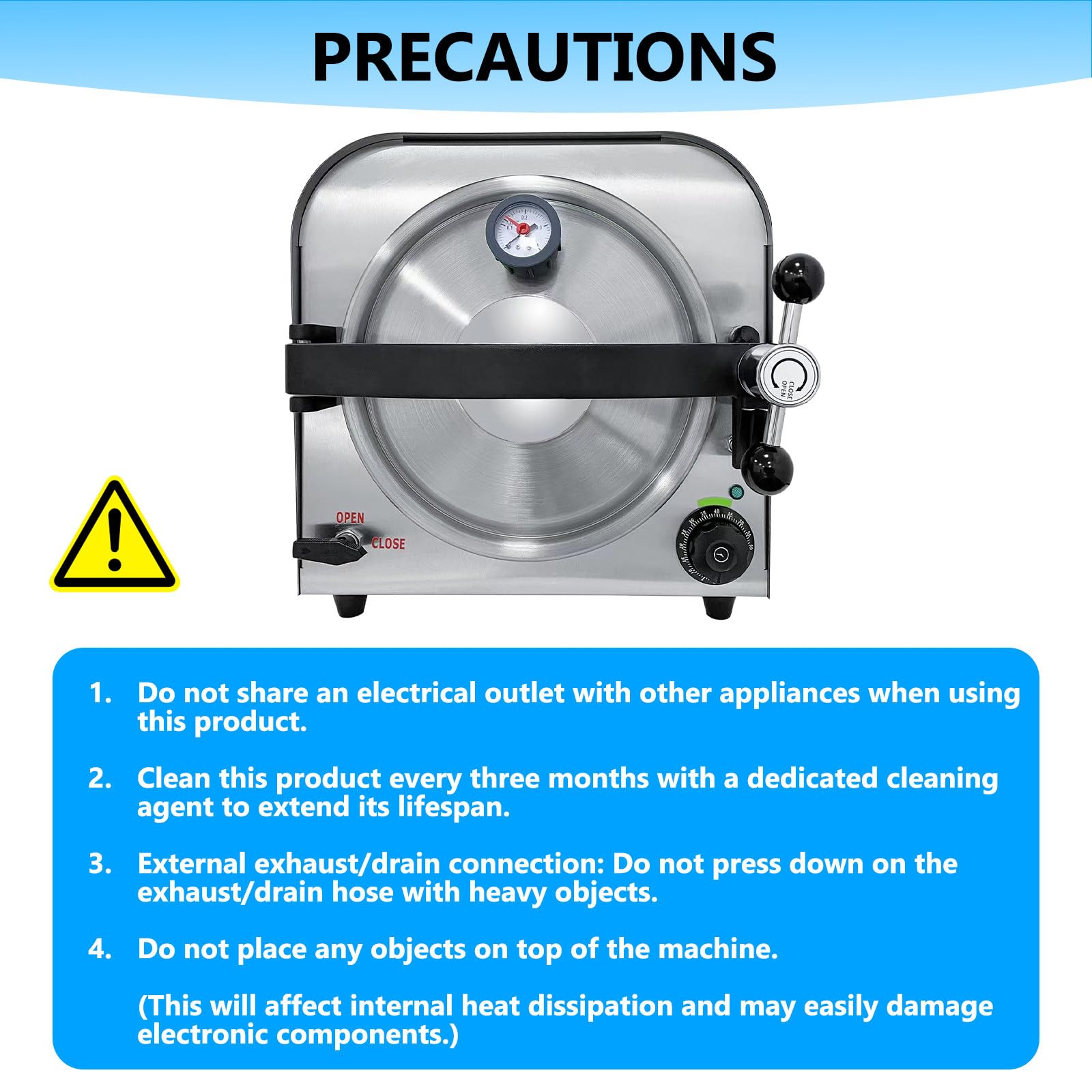 New Dental Steam Autoclave Sterilizer, dell'Acciaio Inossidabile di Controllo Digitale, con Display LCD Sterilizzatore A Vapore Ad Alta, per Gli Strumenti Dentali 14L-900W