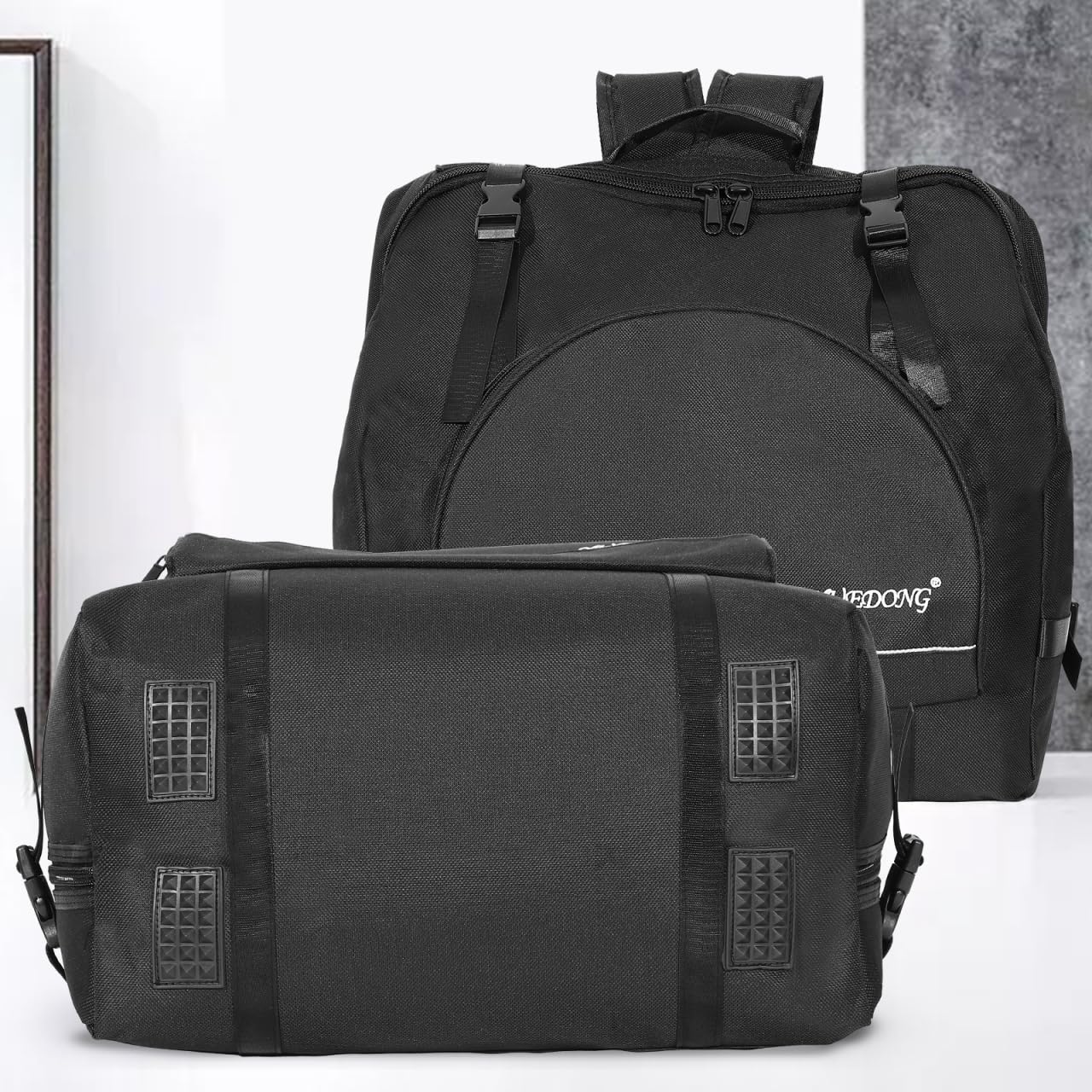 Vaguelly Sac à dos rembourré pour accordéon 80-96, étui pour accordéon, noir, Noir, M, Mode