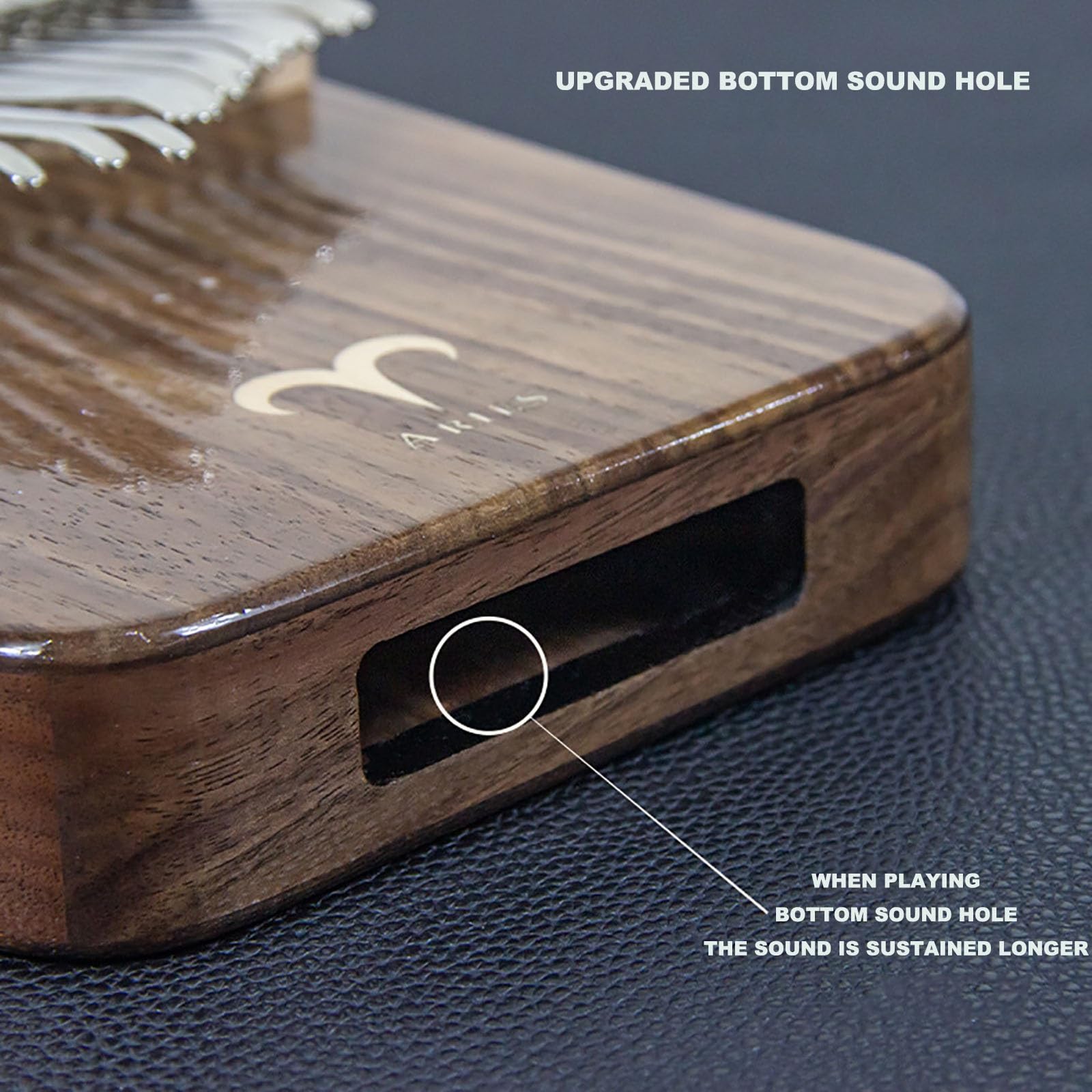 21Keys Kalimba Thumb Piano - seria Zodiac Sign, czarny orzech, pudełkowy instrument klawiszowy Carlimba dla dorosłych, początkujących, dzieci(Leo)