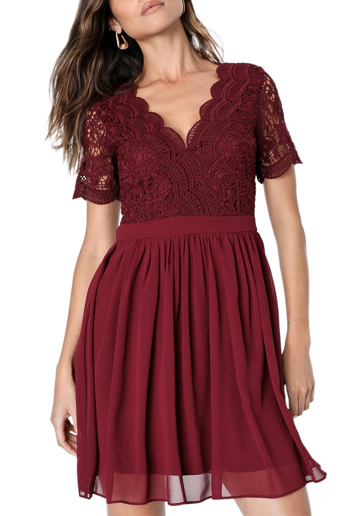 LulusWomen's Angel in Disguise Lace Skater Dress