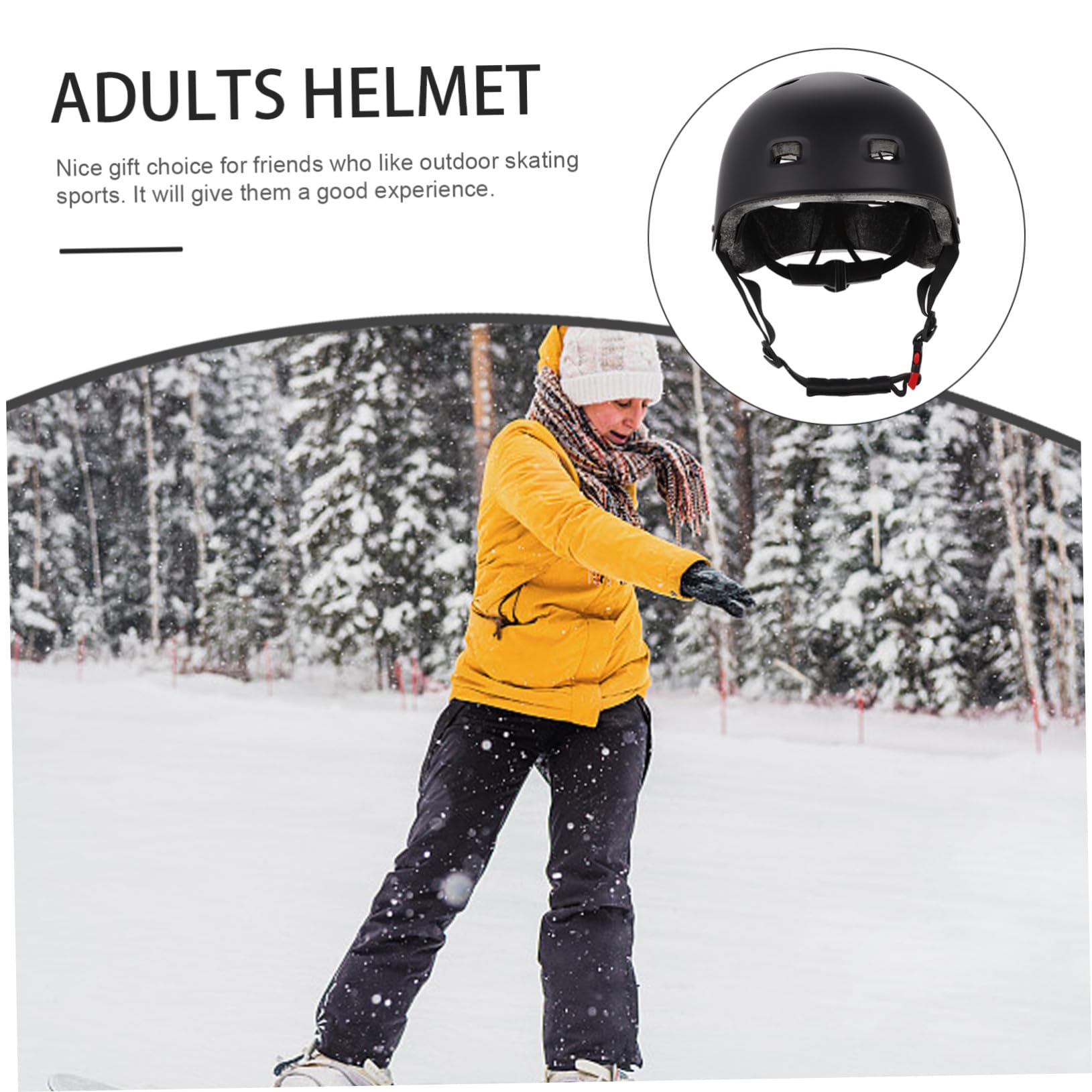 Casque de Skateboard Sportif Adulte Ventilé Abs Noir 1 Pièce | Léger et Portable, Usage Vélo et Patinage en Extérieur, Style Mode, pour Hommes et Femmes
