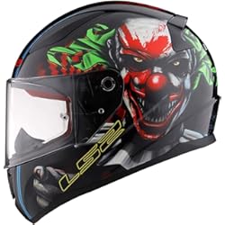 Cascos Venom Casco completo para moto Crash Rider Biker LS2 FF353 Rapid Happy Dreams GLOW-IN-THE-DARK SCARY CLOWN (L)