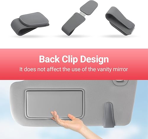 Miniatura 6 de KanSmart Soporte para lentes de sol para visera de automóvil, clip magnético de cuero para gafas, accesorios interiores de automóvil, universal para