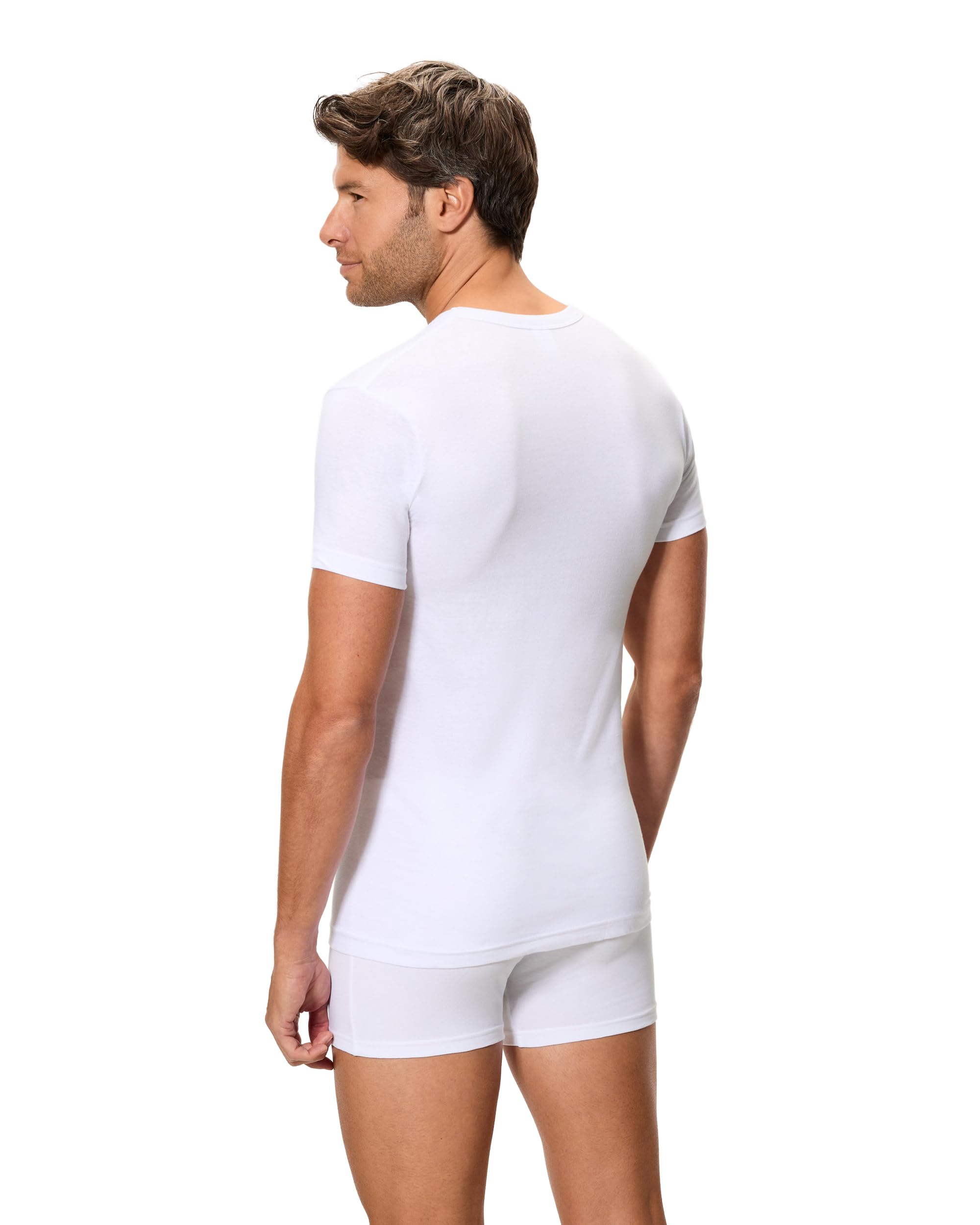 Abanderado Pack Camisetas de Manga Corta Cuello V Esenciales Algodón 100% Hombre x4